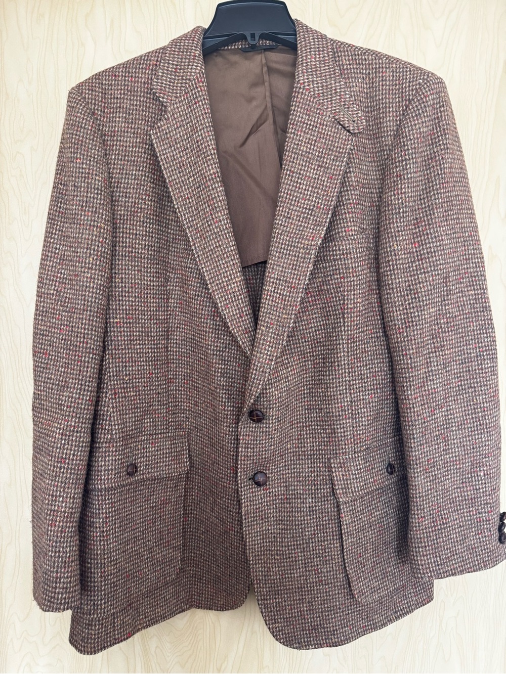 Vintage Brooksfield Brown Tweed Blazer with Subtle Red Fleck